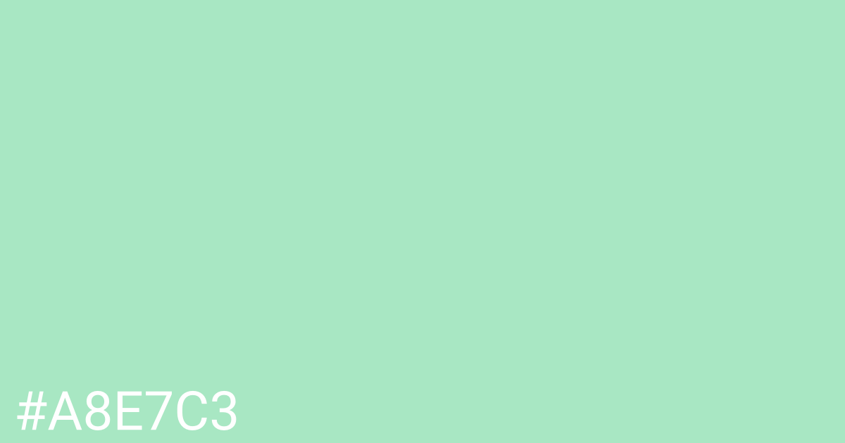 Hex color #a8e7c3 graphic