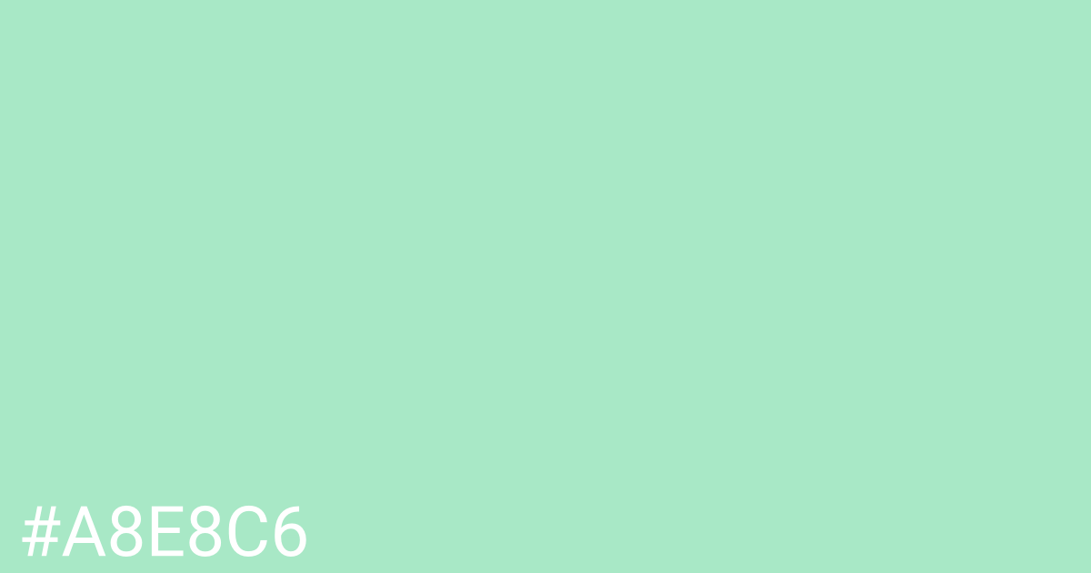 Hex color #a8e8c6 graphic