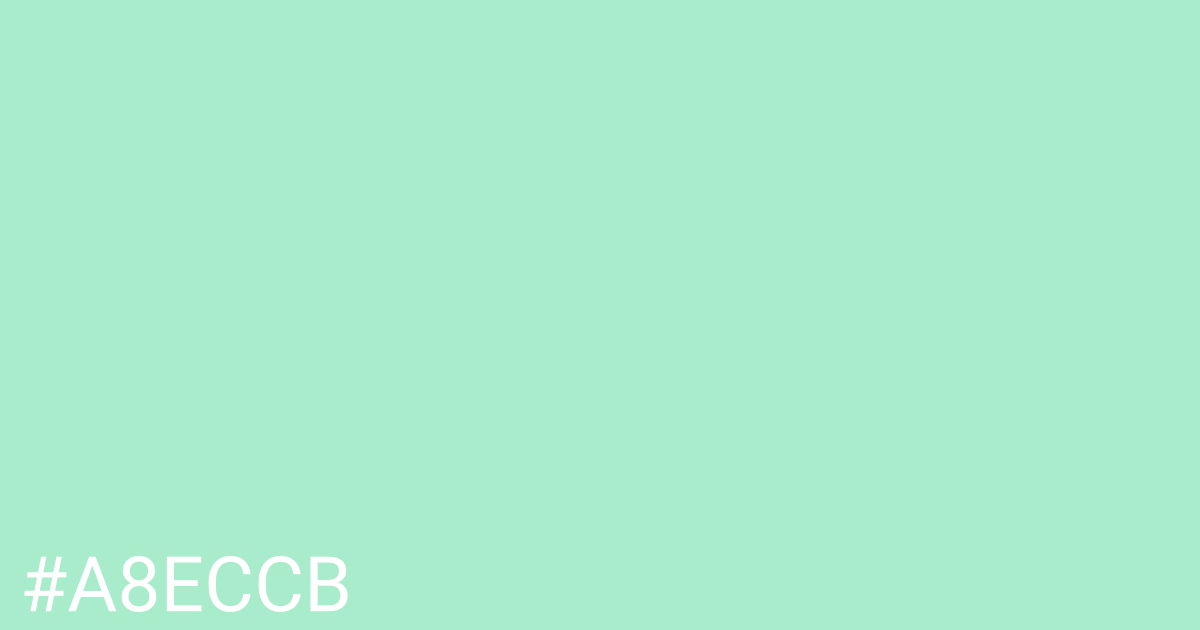Hex color #a8eccb graphic