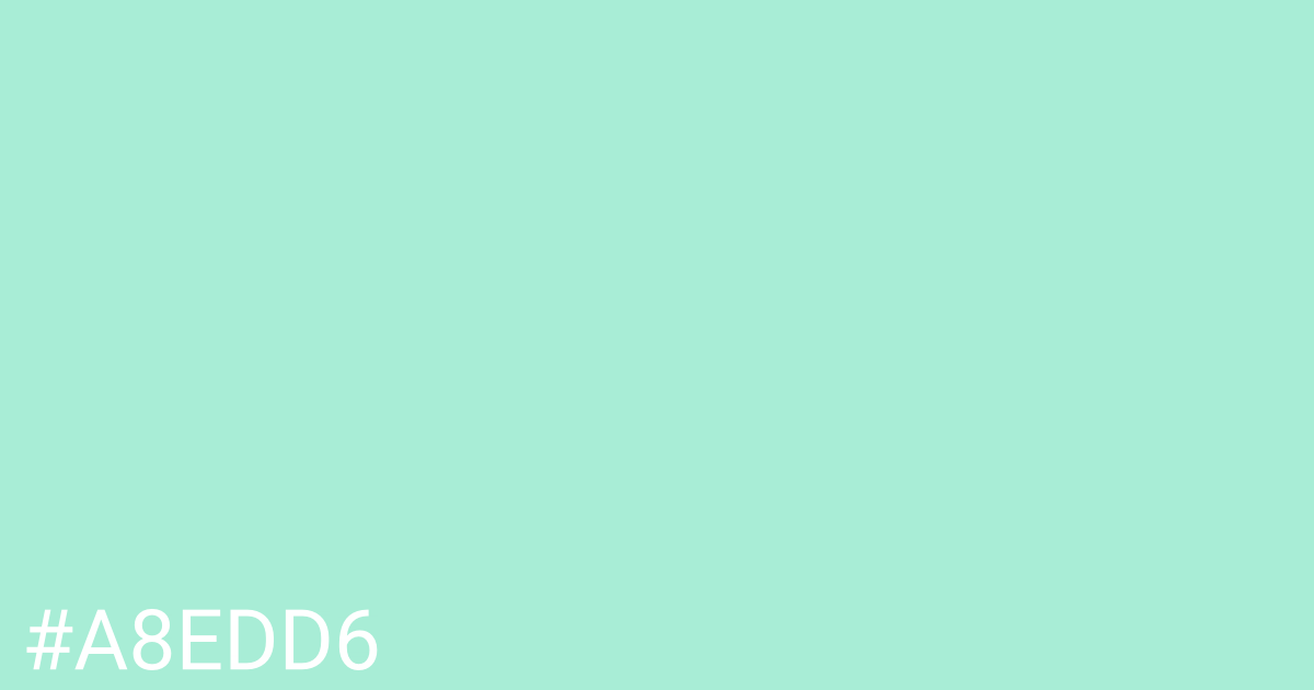 Hex color #a8edd6 graphic