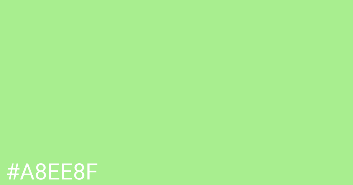 Hex color #a8ee8f graphic