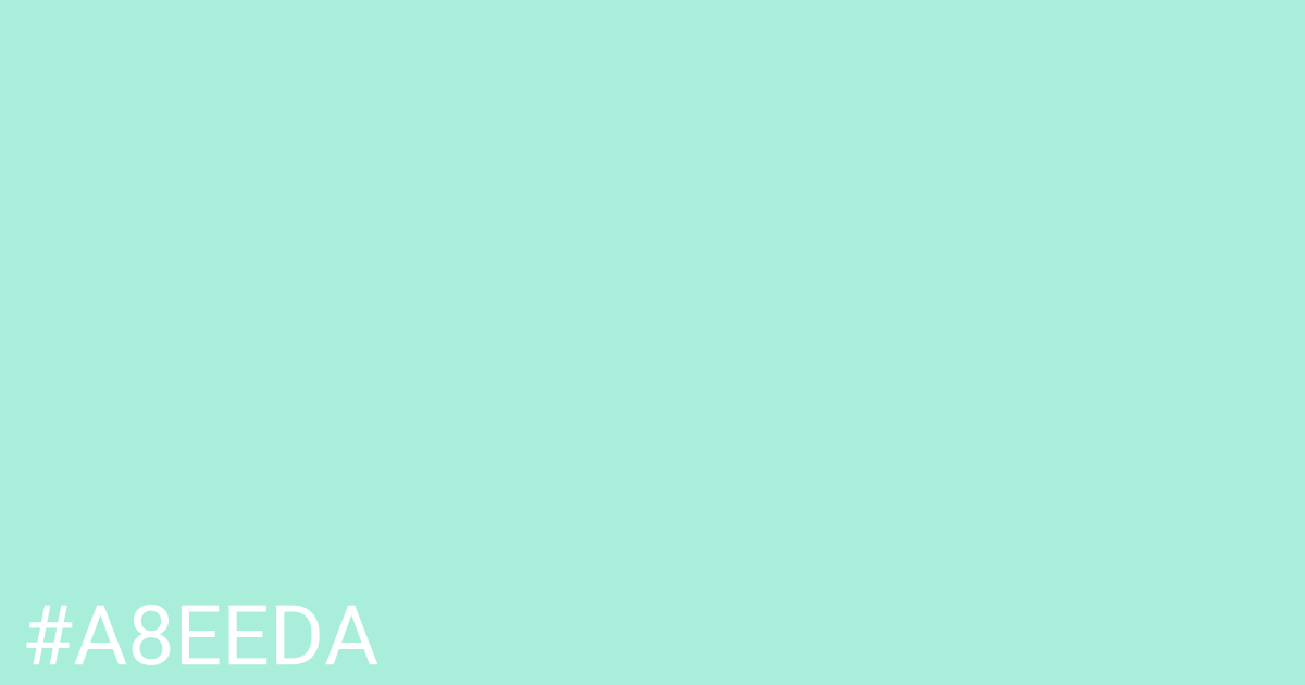 Hex color #a8eeda graphic