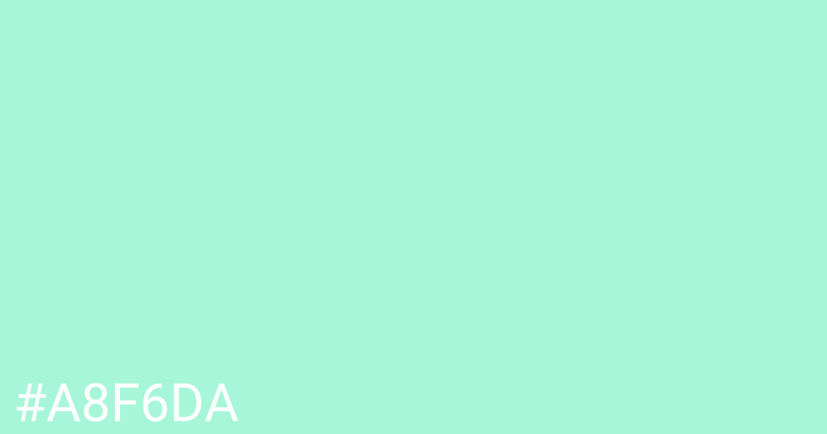 Hex color #a8f6da graphic