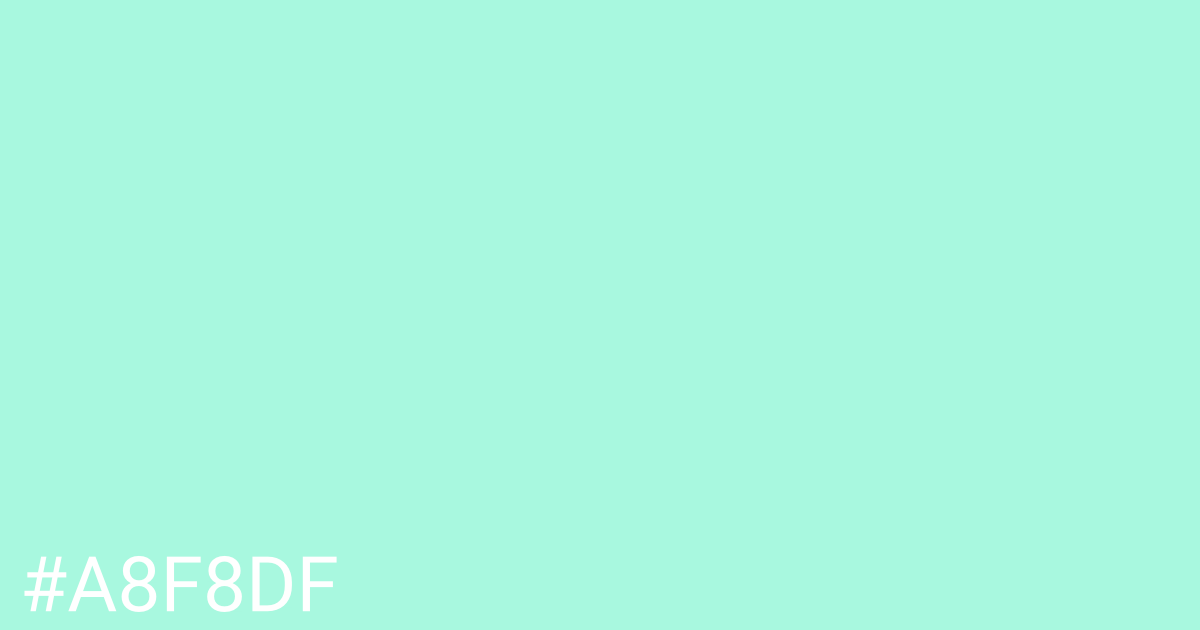 Hex color #a8f8df graphic