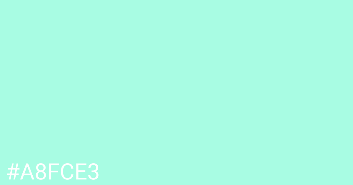 Hex color #a8fce3 graphic