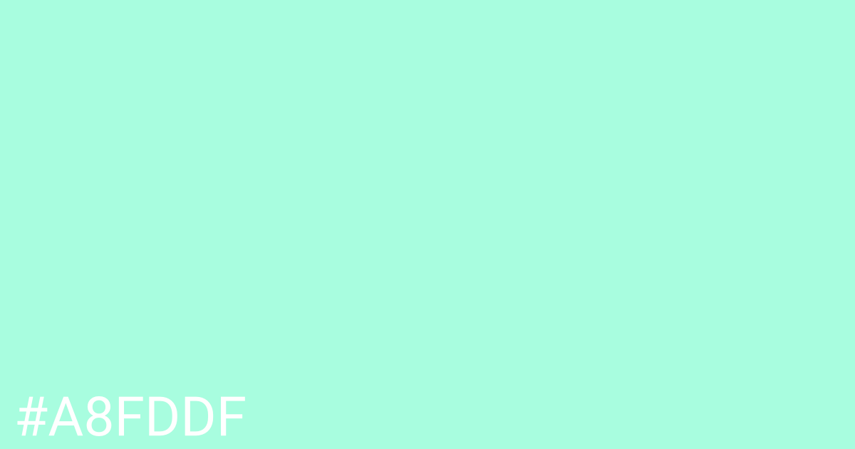 Hex color #a8fddf graphic