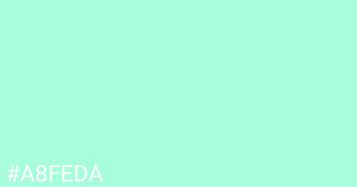 Hex color #a8feda graphic