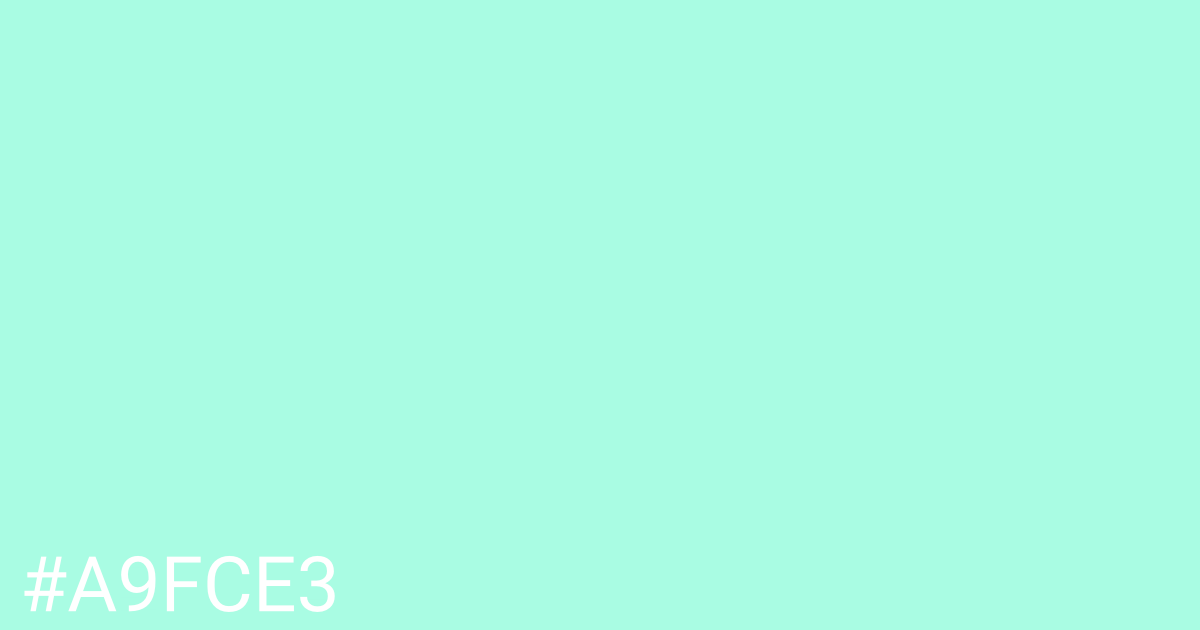 Hex color #a9fce3 graphic