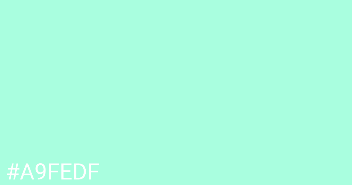 Hex color #a9fedf graphic