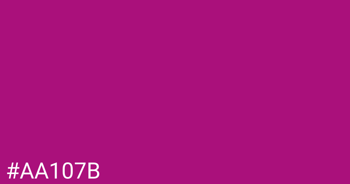 Hex color #aa107b graphic