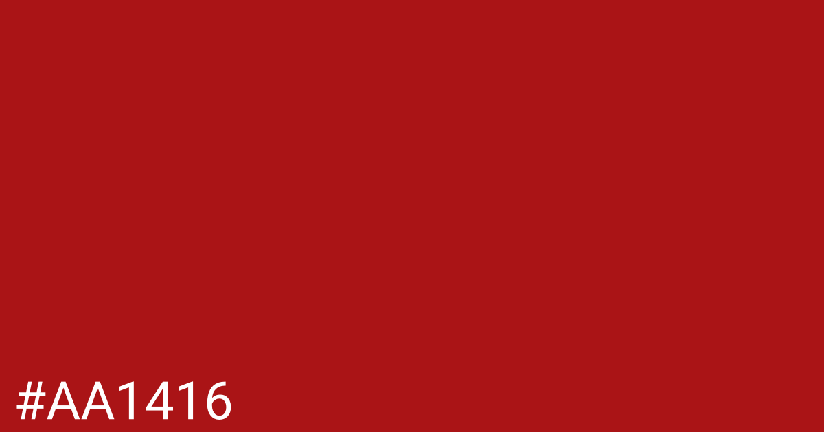 Hex color #aa1416 graphic