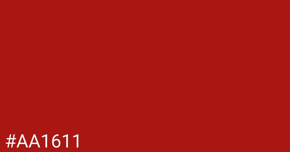 Hex color #aa1611 graphic