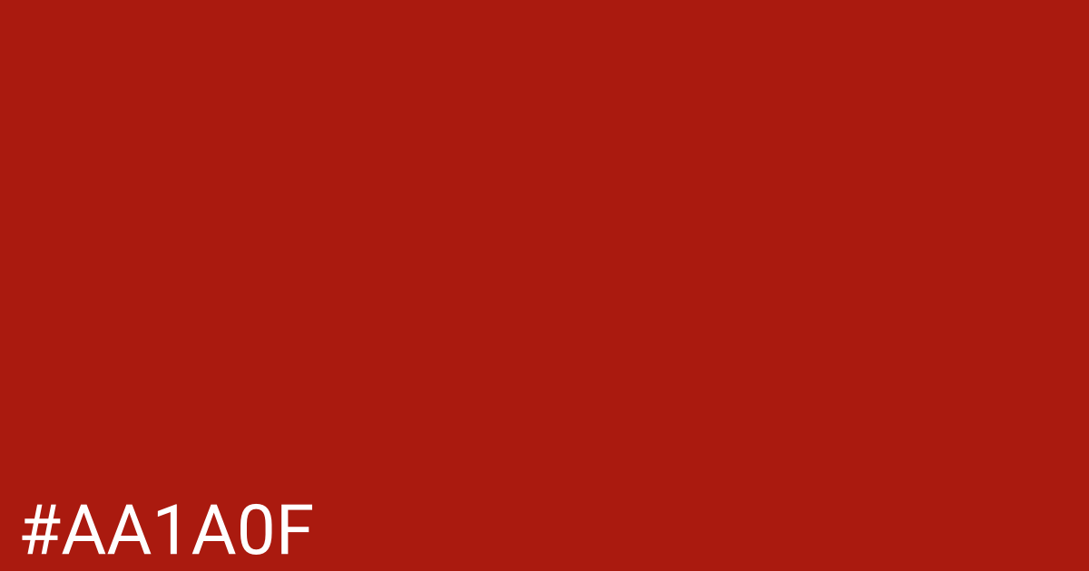 Hex color #aa1a0f graphic