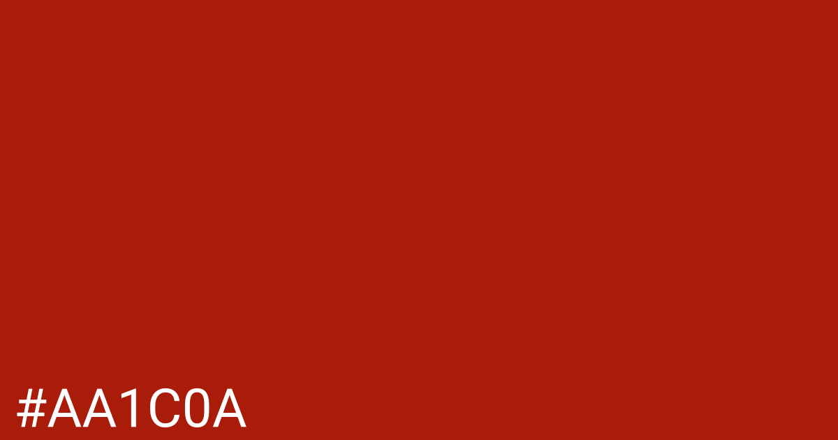 Hex color #aa1c0a graphic
