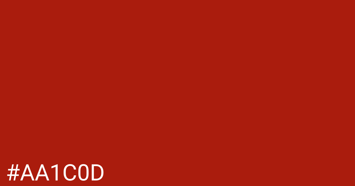 Hex color #aa1c0d graphic