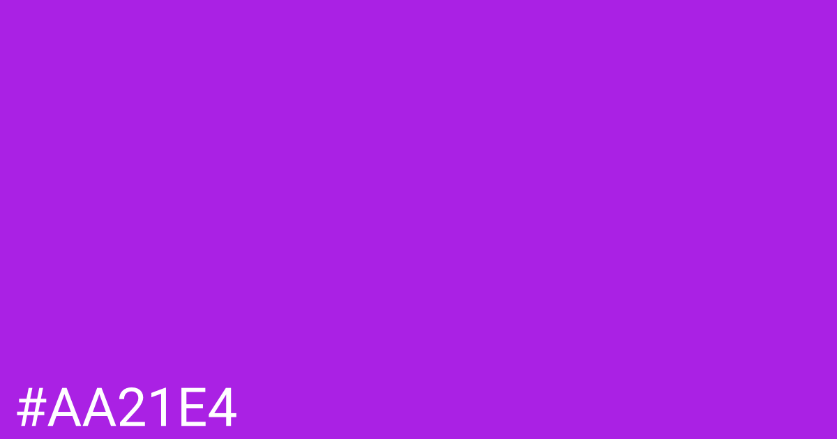 Hex color #aa21e4 graphic