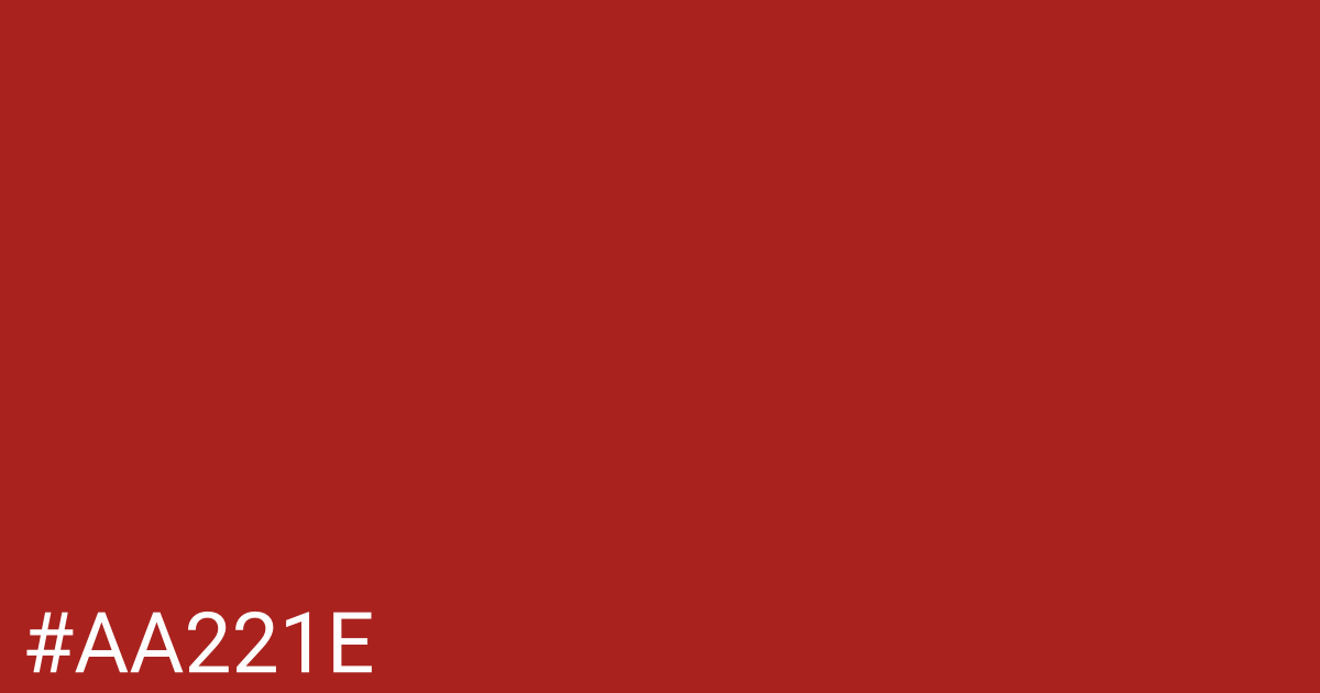 Hex color #aa221e graphic