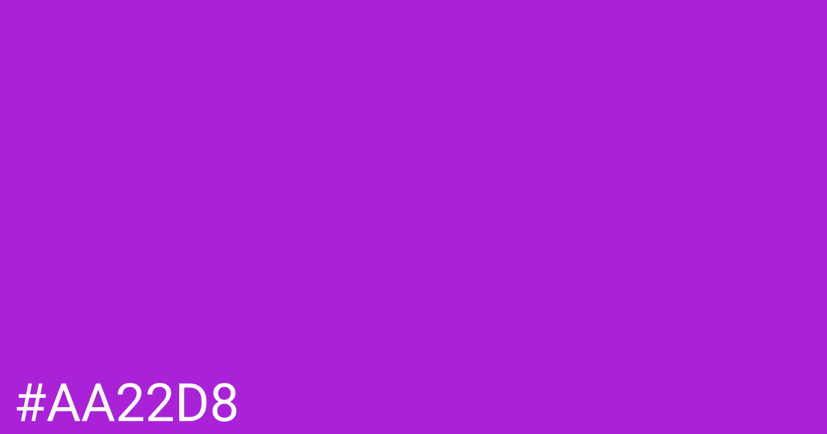 Hex color #aa22d8 graphic