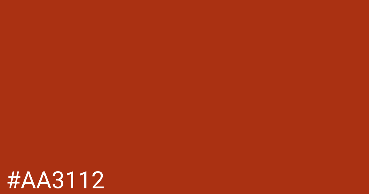 Hex color #aa3112 graphic