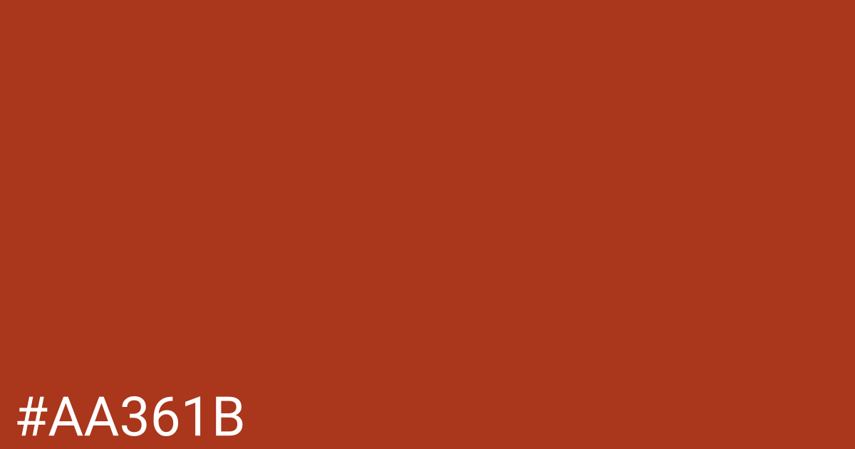 Hex color #aa361b graphic