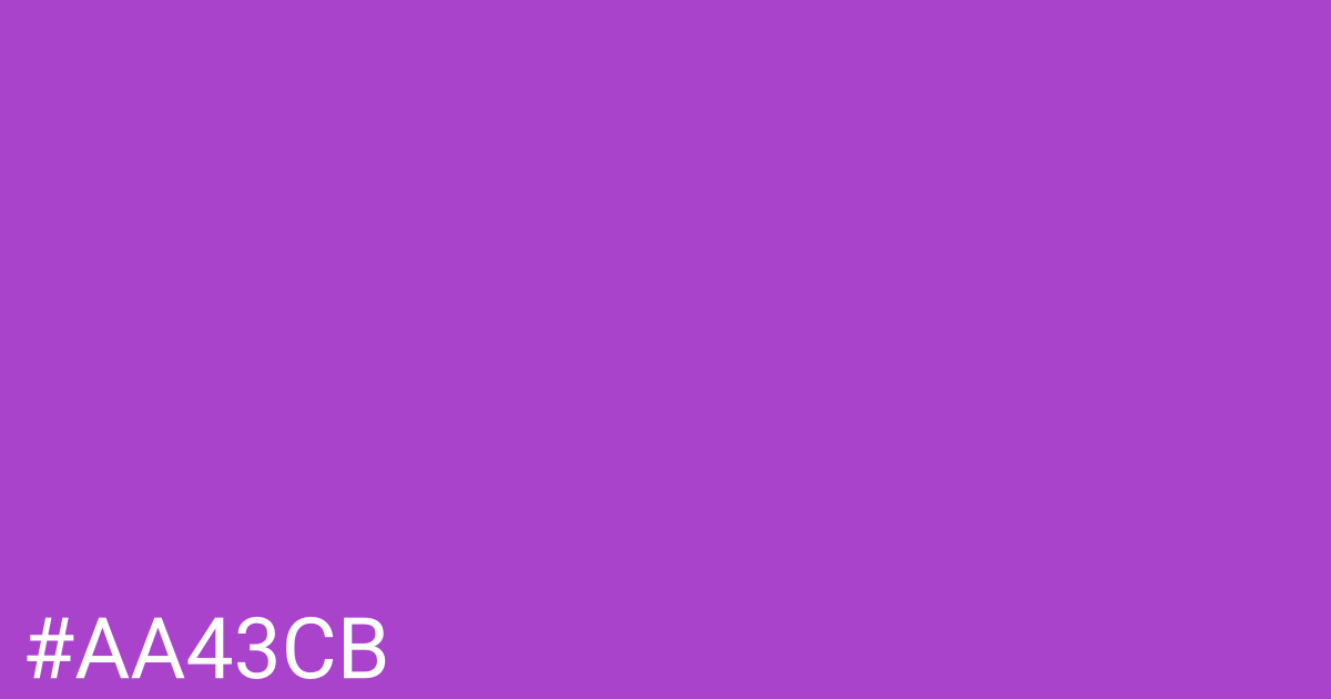 Hex color #aa43cb graphic