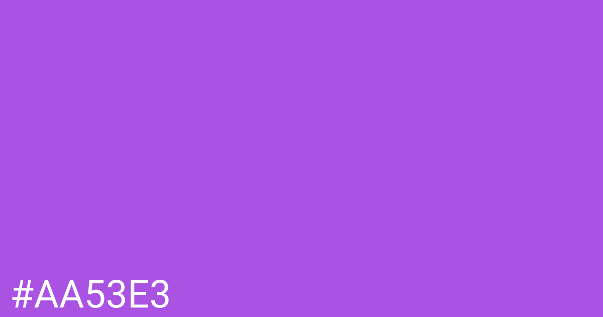 Hex color #aa53e3 graphic