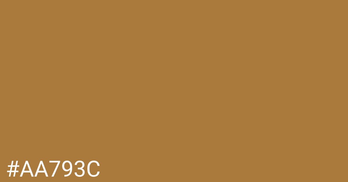 Hex color #aa793c graphic