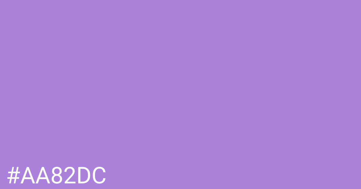 Hex color #aa82dc graphic