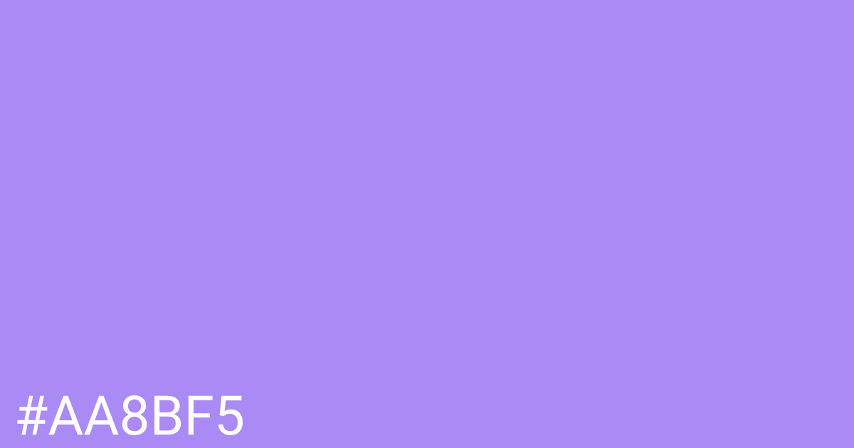 Hex color #aa8bf5 graphic