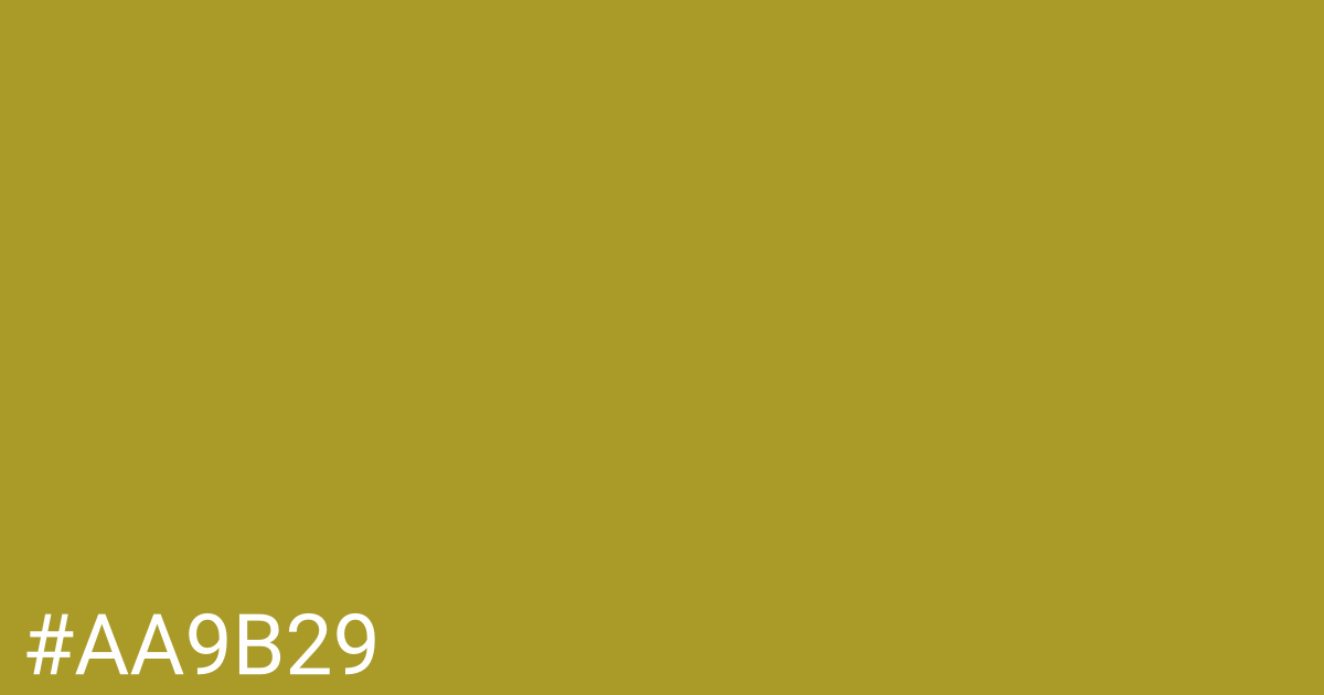 Hex color #aa9b29 graphic