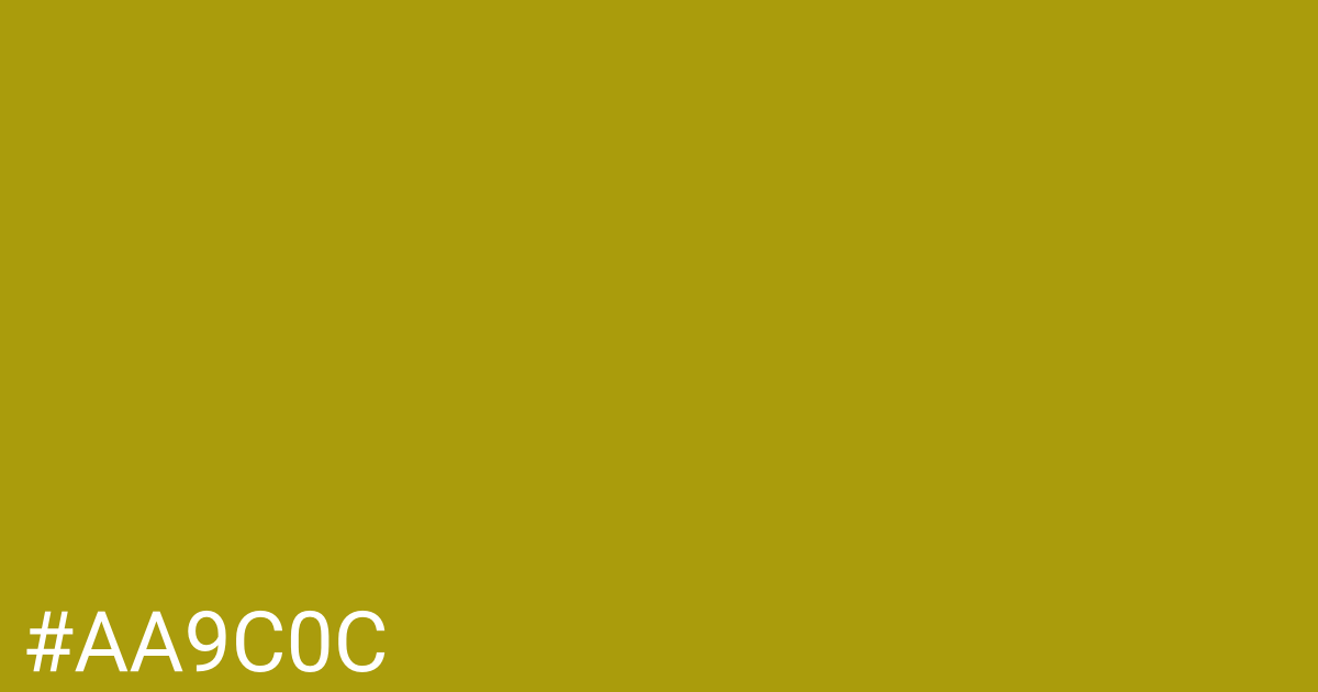 Hex color #aa9c0c graphic