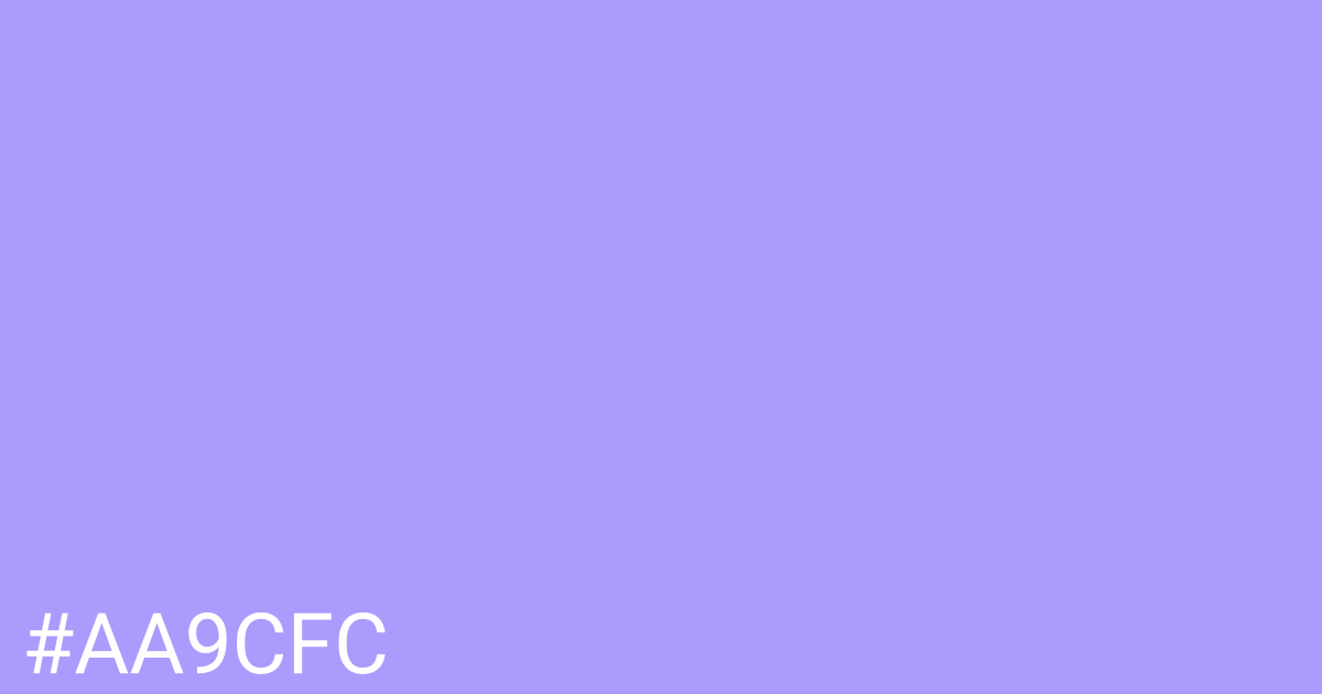 Hex color #aa9cfc graphic