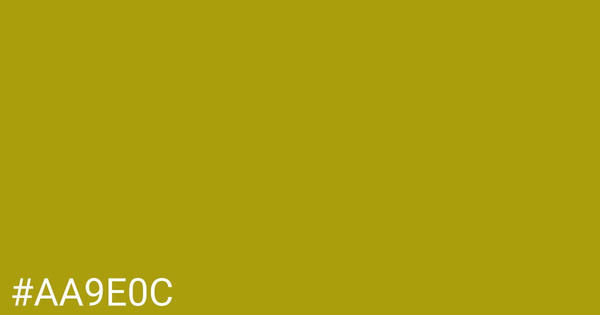 Hex color #aa9e0c graphic