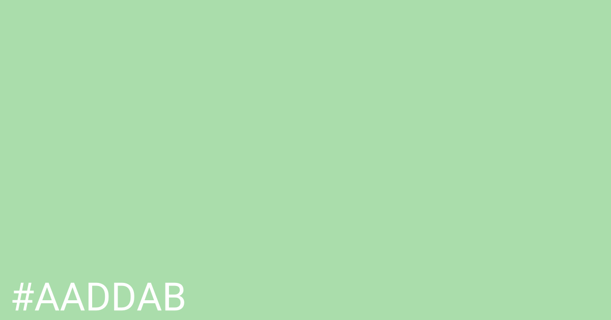 Hex color #aaddab graphic