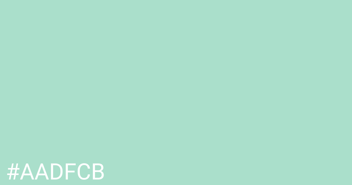 Hex color #aadfcb graphic