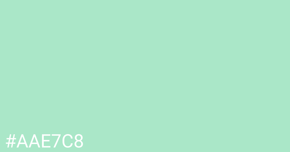 Hex color #aae7c8 graphic