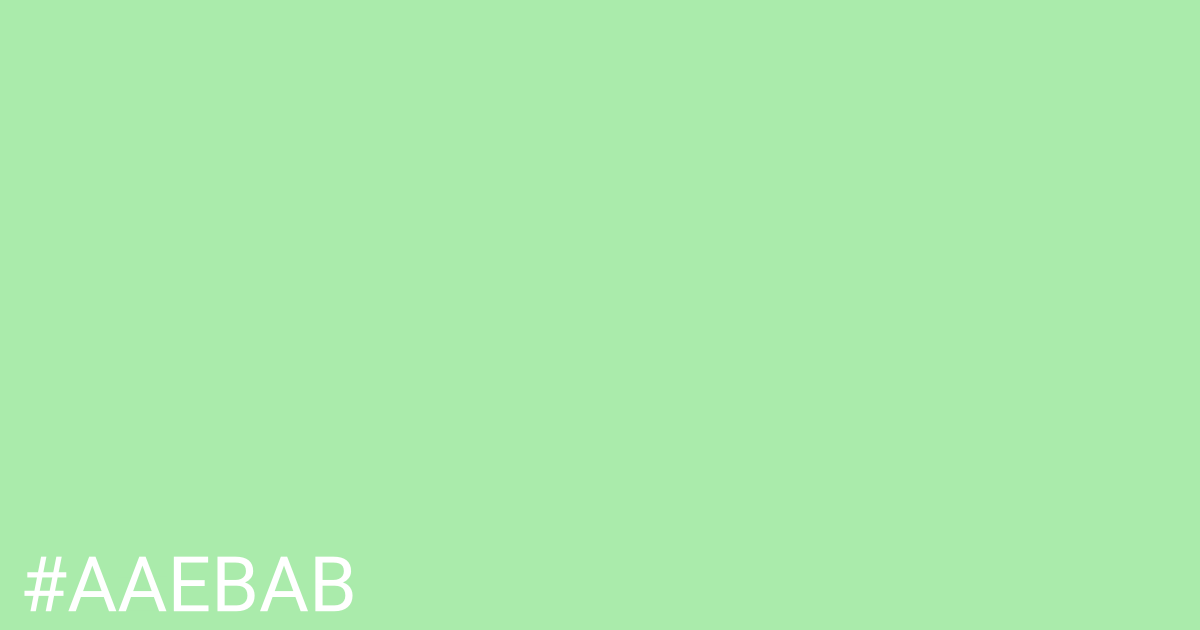 Hex color #aaebab graphic