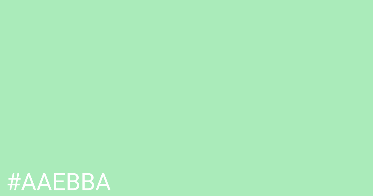 Hex color #aaebba graphic