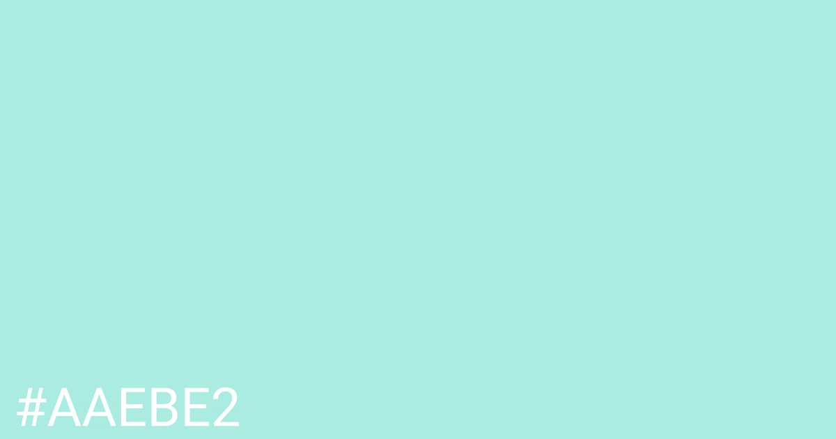 Hex color #aaebe2 graphic