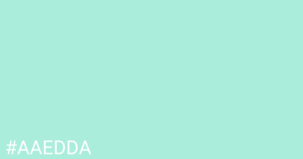 Hex color #aaedda graphic