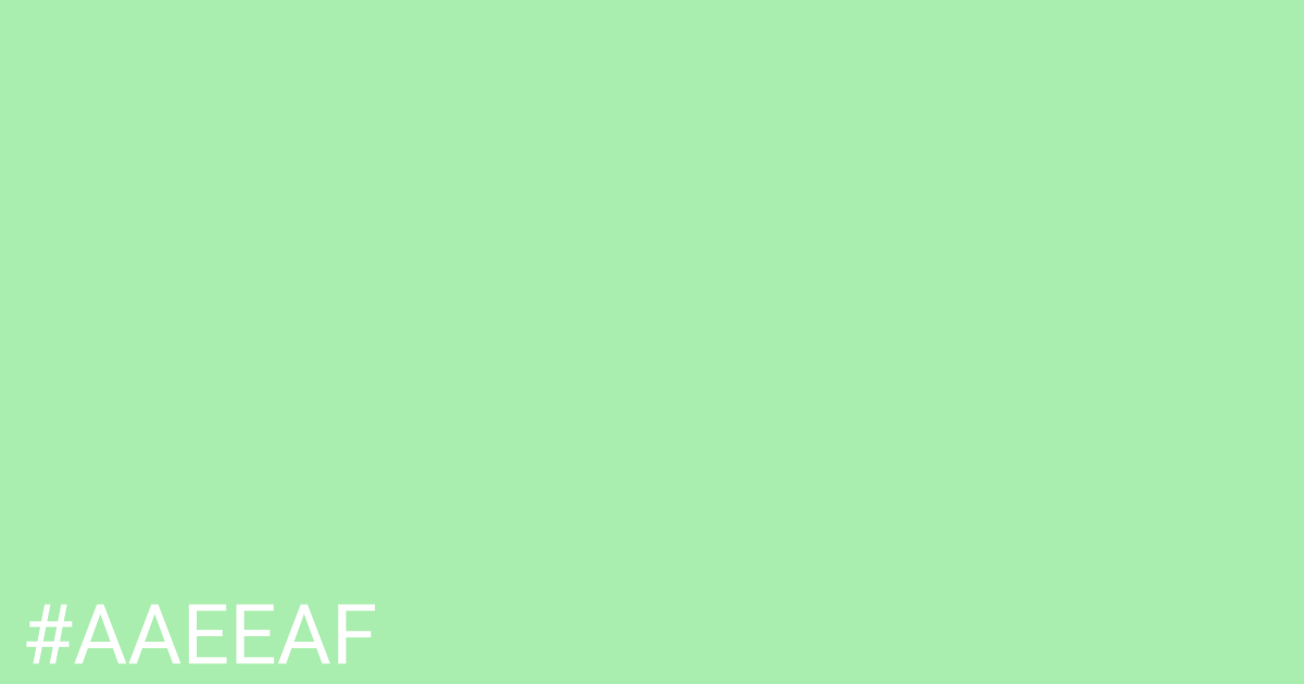 Hex color #aaeeaf graphic