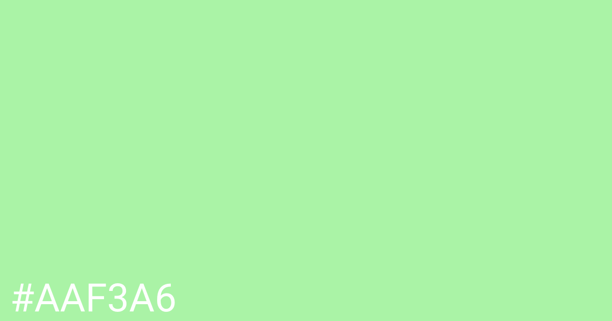 Hex color #aaf3a6 graphic