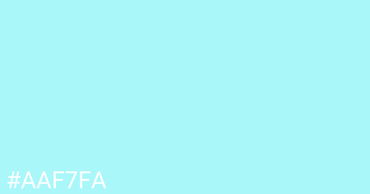 Hex color #aaf7fa graphic