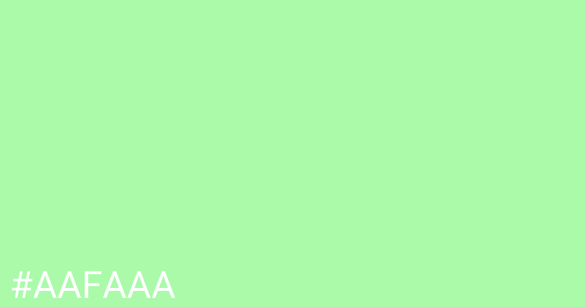 Hex color #aafaaa graphic