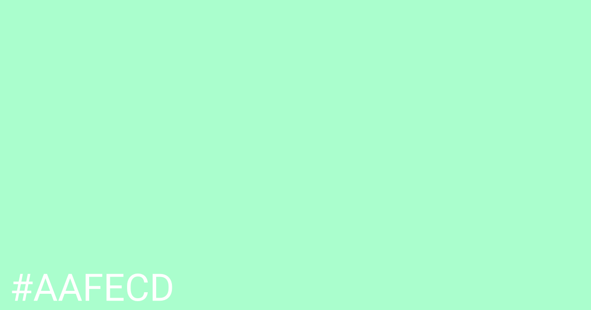 Hex color #aafecd graphic