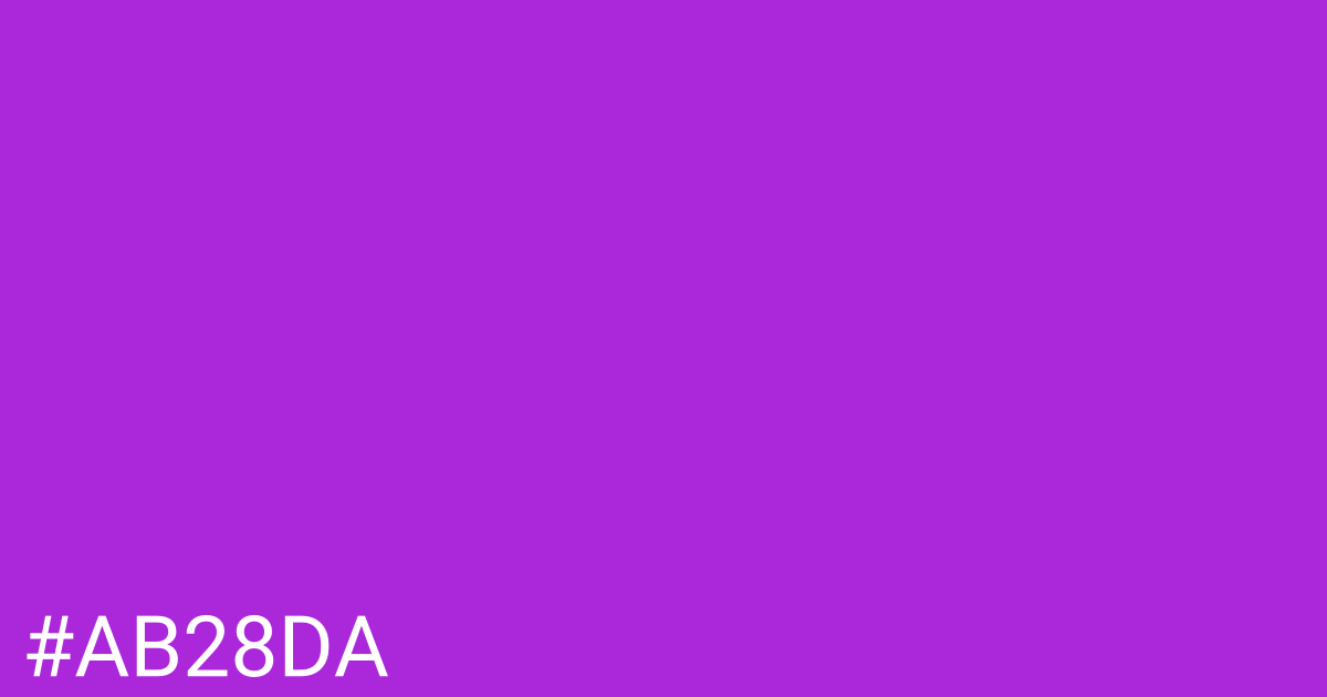 Hex color #ab28da graphic