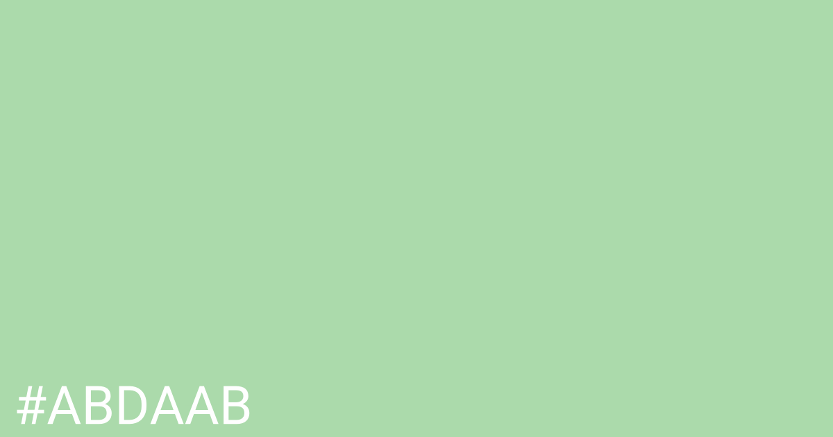 Hex color #abdaab graphic