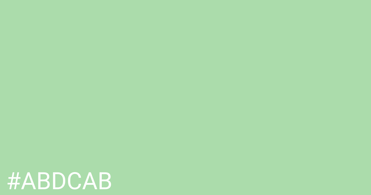 Hex color #abdcab graphic