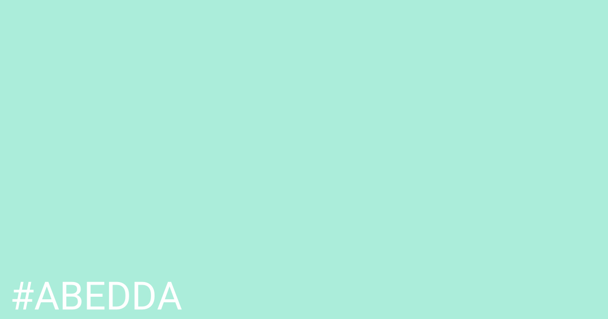 Hex color #abedda graphic