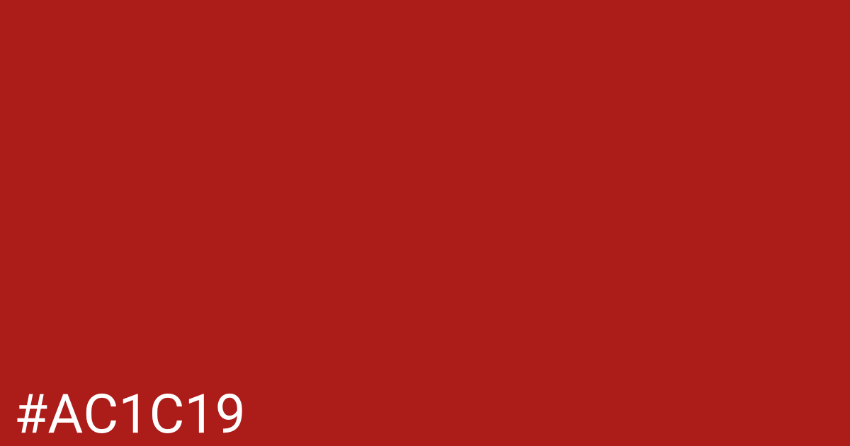 Hex color #ac1c19 graphic